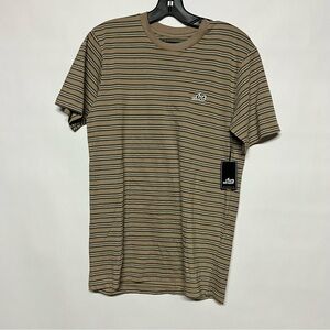 Lost Men's Tan and Black Striped Tee